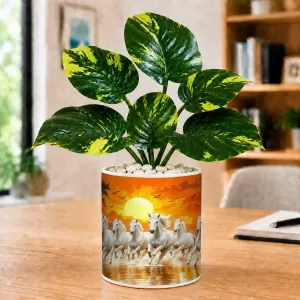 Artificial Tree Ceramic Photo Pot With White Stones 3x4 Inch (F165969) Artificial Tree Ceramic Photo Pot With White Stones 3x4 Inch (F165969)
