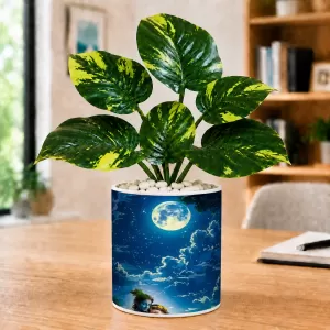Artificial Tree Ceramic Photo Pot With White Stones 3x4 Inch (F165973) Artificial Tree Ceramic Photo Pot With White Stones 3x4 Inch (F165973)