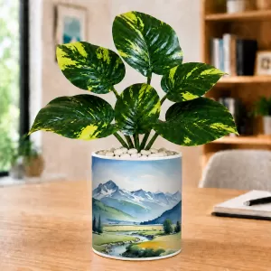 Artificial Tree Ceramic Photo Pot With White Stones 3x4 Inch (F165974) Artificial Tree Ceramic Photo Pot With White Stones 3x4 Inch (F165974)