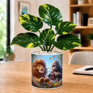 Artificial Tree Ceramic Photo Pot With White Stones 3x4 Inch (F165975) Artificial Tree Ceramic Photo Pot With White Stones 3x4 Inch (F165975)
