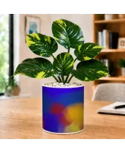 Artificial Tree Ceramic Photo Pot With White Stones 3x4 Inch (F165976)