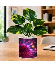 Artificial Tree Ceramic Photo Pot With White Stones 3x4 Inch (F165986)