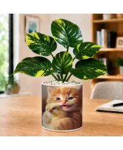 Artificial Tree Ceramic Photo Pot With White Stones 3x4 Inch (F165993)