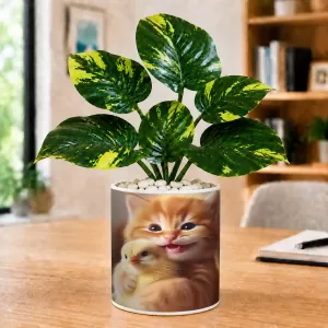 Artificial Tree Ceramic Photo Pot With White Stones 3x4 Inch (F165993) Artificial Tree Ceramic Photo Pot With White Stones 3x4 Inch (F165993)