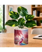 Artificial Tree Ceramic Photo Pot With White Stones 3x4 Inch (F165999)