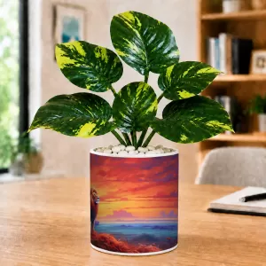 Artificial Tree Ceramic Photo Pot With White Stones 3x4 Inch (F166001) Artificial Tree Ceramic Photo Pot With White Stones 3x4 Inch (F166001)