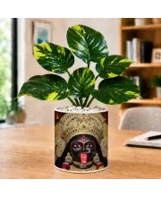 Artificial Tree Ceramic Photo Pot With White Stones 3x4 Inch (F166003)