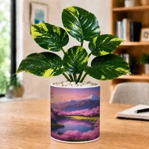Artificial Tree Ceramic Photo Pot With White Stones 3x4 Inch (F166005) Artificial Tree Ceramic Photo Pot With White Stones 3x4 Inch (F166005)