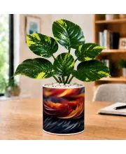 Artificial Tree Ceramic Photo Pot With White Stones 3x4 Inch (F166006)