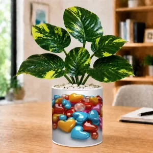 Artificial Tree Ceramic Photo Pot With White Stones 3x4 Inch (F166010) Artificial Tree Ceramic Photo Pot With White Stones 3x4 Inch (F166010)