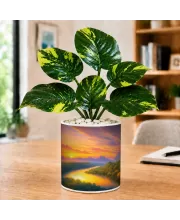 Artificial Tree Ceramic Photo Pot With White Stones 3x4 Inch (F166013)