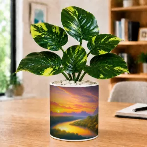 Artificial Tree Ceramic Photo Pot With White Stones 3x4 Inch (F166013) Artificial Tree Ceramic Photo Pot With White Stones 3x4 Inch (F166013)