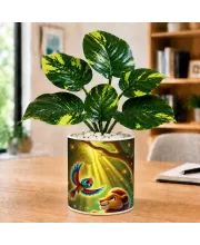Artificial Tree Ceramic Photo Pot With White Stones 3x4 Inch (F166014)