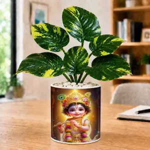 Artificial Tree Ceramic Photo Pot With White Stones 3x4 Inch (F166016) Artificial Tree Ceramic Photo Pot With White Stones 3x4 Inch (F166016)