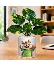 Artificial Tree Ceramic Photo Pot With White Stones 3x4 Inch (F166020)