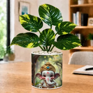 Artificial Tree Ceramic Photo Pot With White Stones 3x4 Inch (F166024) Artificial Tree Ceramic Photo Pot With White Stones 3x4 Inch (F166024)