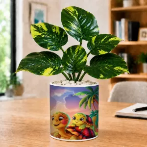 Artificial Tree Ceramic Photo Pot With White Stones 3x4 Inch (F166025) Artificial Tree Ceramic Photo Pot With White Stones 3x4 Inch (F166025)