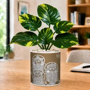 Artificial Tree Ceramic Photo Pot With White Stones 3x4 Inch (F166026) Artificial Tree Ceramic Photo Pot With White Stones 3x4 Inch (F166026)