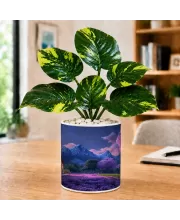 Artificial Tree Ceramic Photo Pot With White Stones 3x4 Inch (F166027)