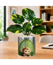 Artificial Tree Ceramic Photo Pot With White Stones 3x4 Inch (F166029)