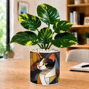 Artificial Tree Ceramic Photo Pot With White Stones 3x4 Inch (F166031) Artificial Tree Ceramic Photo Pot With White Stones 3x4 Inch (F166031)