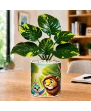 Artificial Tree Ceramic Photo Pot With White Stones 3x4 Inch (F166033)