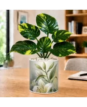 Artificial Tree Ceramic Photo Pot With White Stones 3x4 Inch (F166037)