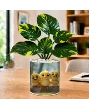 Artificial Tree Ceramic Photo Pot With White Stones 3x4 Inch (F166038)