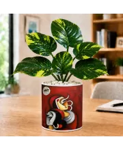 Artificial Tree Ceramic Photo Pot With White Stones 3x4 Inch (F166041)