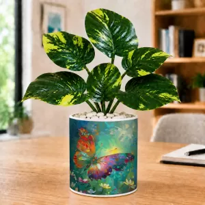 Artificial Tree Ceramic Photo Pot With White Stones 3x4 Inch (F166047) Artificial Tree Ceramic Photo Pot With White Stones 3x4 Inch (F166047)