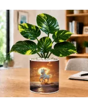 Artificial Tree Ceramic Photo Pot With White Stones 3x4 Inch (F166052)