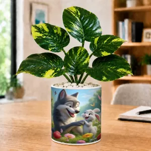 Artificial Tree Ceramic Photo Pot With White Stones 3x4 Inch (F166053) Artificial Tree Ceramic Photo Pot With White Stones 3x4 Inch (F166053)