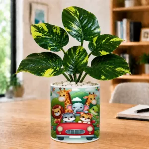 Artificial Tree Ceramic Photo Pot With White Stones 3x4 Inch (F166059) Artificial Tree Ceramic Photo Pot With White Stones 3x4 Inch (F166059)