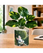 Artificial Tree Ceramic Photo Pot With White Stones 3x4 Inch (F166066)