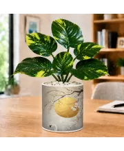 Artificial Tree Ceramic Photo Pot With White Stones 3x4 Inch (F166069)