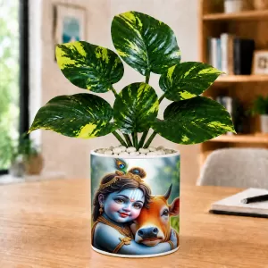 Artificial Tree Ceramic Photo Pot With White Stones 3x4 Inch (F166070) Artificial Tree Ceramic Photo Pot With White Stones 3x4 Inch (F166070)