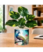 Artificial Tree Ceramic Photo Pot With White Stones 3x4 Inch (F166076)