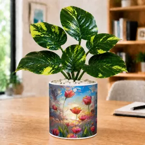 Artificial Tree Ceramic Photo Pot With White Stones 3x4 Inch (F166077) Artificial Tree Ceramic Photo Pot With White Stones 3x4 Inch (F166077)