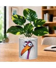 Artificial Tree Ceramic Photo Pot With White Stones 3x4 Inch (F166078)