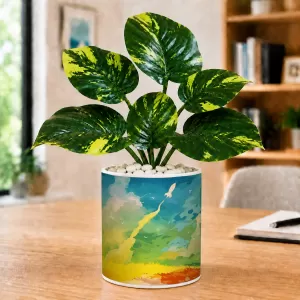 Artificial Tree Ceramic Photo Pot With White Stones 3x4 Inch (F166082) Artificial Tree Ceramic Photo Pot With White Stones 3x4 Inch (F166082)