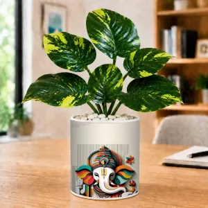 Artificial Tree Ceramic Photo Pot With White Stones 3x4 Inch (F166089) Artificial Tree Ceramic Photo Pot With White Stones 3x4 Inch (F166089)