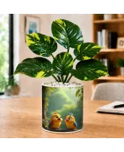 Artificial Tree Ceramic Photo Pot With White Stones 3x4 Inch (F166090)