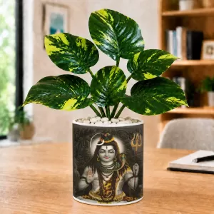 Artificial Tree Ceramic Photo Pot With White Stones 3x4 Inch (F166097) Artificial Tree Ceramic Photo Pot With White Stones 3x4 Inch (F166097)