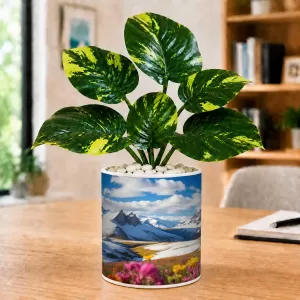 Artificial Tree Ceramic Photo Pot With White Stones 3x4 Inch (F166098) Artificial Tree Ceramic Photo Pot With White Stones 3x4 Inch (F166098)