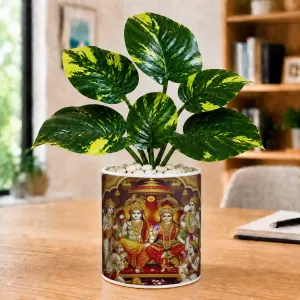 Artificial Tree Ceramic Photo Pot With White Stones 3x4 Inch (F166100) Artificial Tree Ceramic Photo Pot With White Stones 3x4 Inch (F166100)