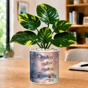 Artificial Tree Ceramic Photo Pot With White Stones 3x4 Inch (F166110) Artificial Tree Ceramic Photo Pot With White Stones 3x4 Inch (F166110)