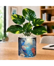Artificial Tree Ceramic Photo Pot With White Stones 3x4 Inch (F166114)
