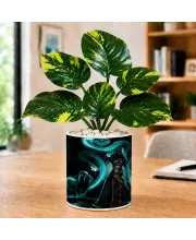 Artificial Tree Ceramic Photo Pot With White Stones 3x4 Inch (F166115)