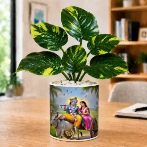 Artificial Tree Ceramic Photo Pot With White Stones 3x4 Inch (F166118) Artificial Tree Ceramic Photo Pot With White Stones 3x4 Inch (F166118)
