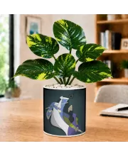 Artificial Tree Ceramic Photo Pot With White Stones 3x4 Inch (F166122)